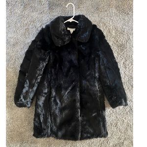H&M Faux Fur Black Coat - Size 2